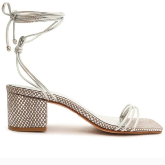 Schutz Women's Thea Ankle Tie Block Heel Sandals - Picture 3 of 10